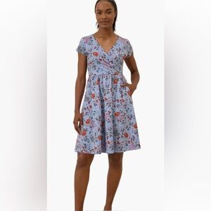 PACT Organic Cotton Fit & Flare Crossover Dress Size Medium NWOT